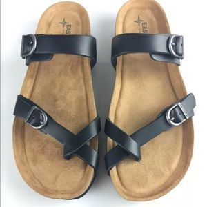 Eastland Tiogo Black Sandal Flip Flops Sz 11M New